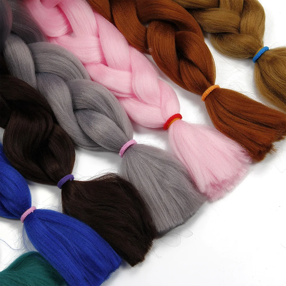 YxCheris Synthetic Crochet Hair 82 Inches 165g Black Brown Pink Long Jumbo Braids Xpression Ombre Braiding Hair Wholesale