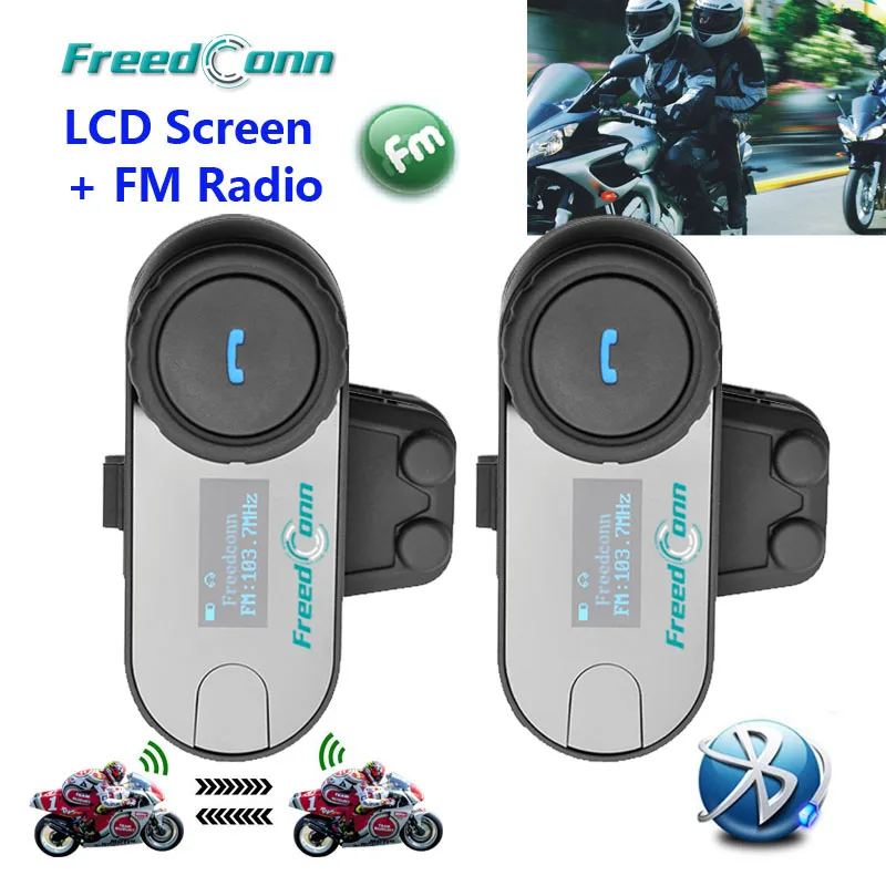 FreedConn 2 шт ЖК-экран FM Функция 3 всадника Hi-Fi динамик мотоциклетный домофон BT Bluetooth беспроводной переговорный шлем гарнитура