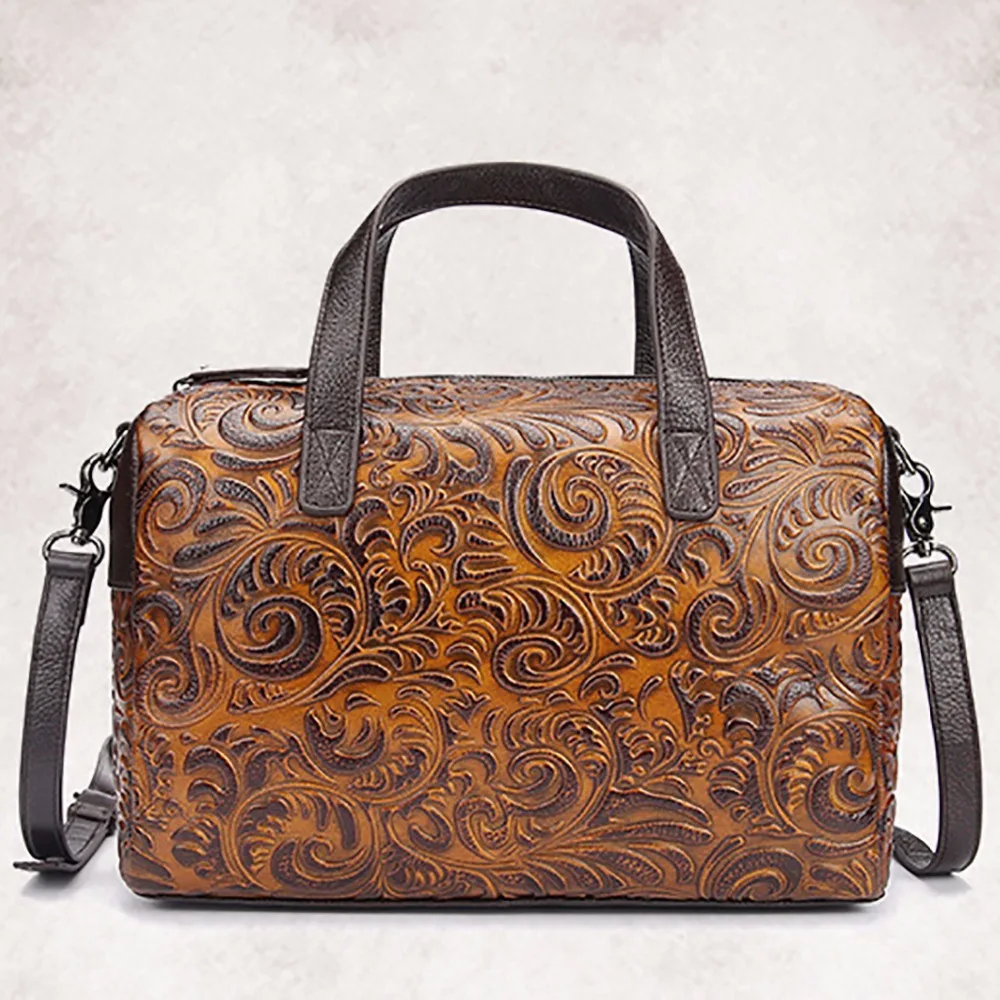 Vintage Trend Genuine Embossed Leather font b Women b font Tote font b Handbag b font