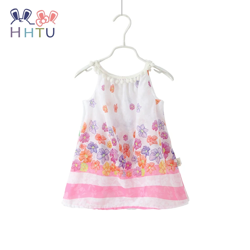 

HHTU Summer Girls Dresses Clothing Princess Sling Dress Flowers Children's Casual Clothing Cotton Thin Breathable Clothes