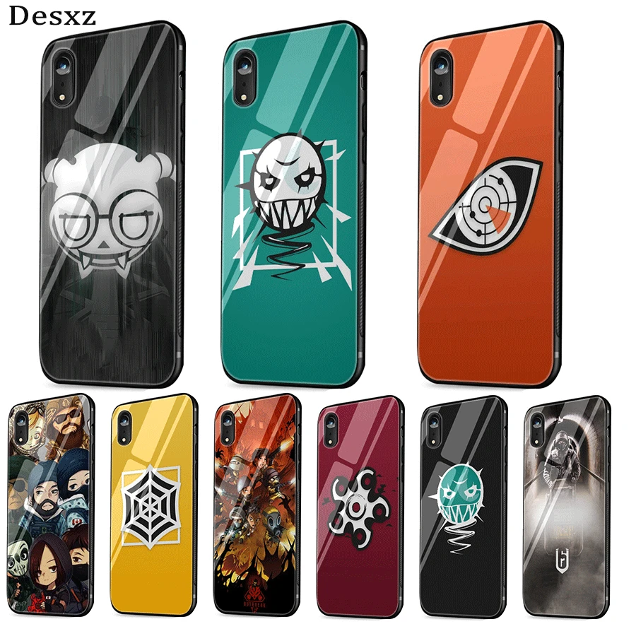 

Mobile Phone Case Cover For iPhone X XS Max XR 6 6S 7 8 Plus 5 5S SE Cover Rainbow Six Siege 6 Shell Glass