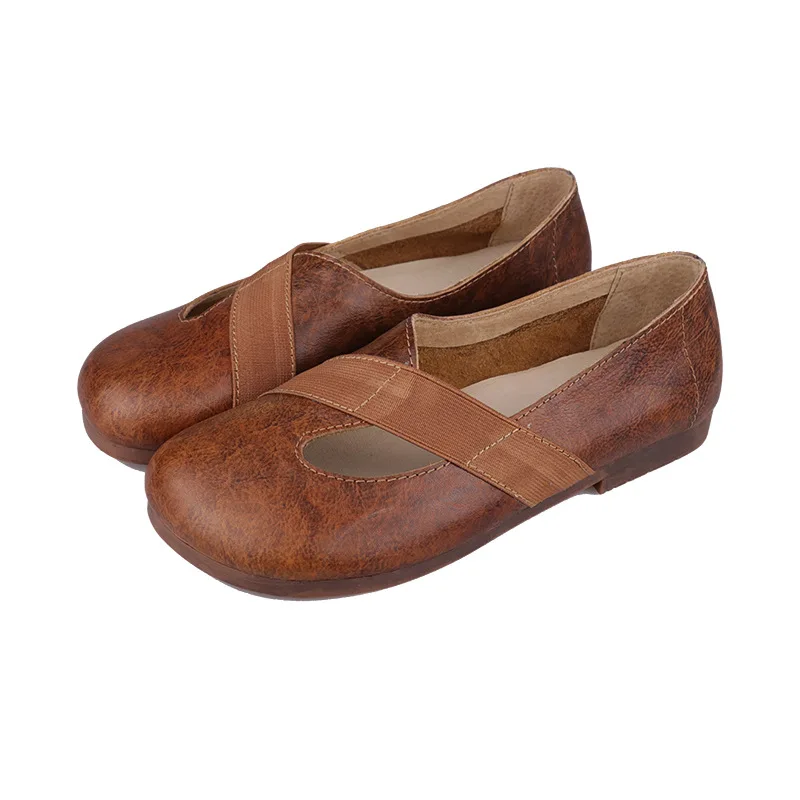 

526-6 New Fashion Original Handmade Leather Pumps Shallower Shoes Single Spring Mori Casual Comfortable Women's Shoes