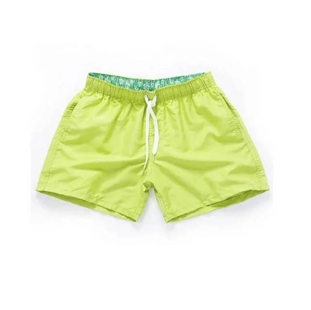 Мужские трусы плавки мужские пляжные купальники мужские однотонные быстросохнущие шорты гей боксерский походшорты для купания доска пляжная одежда Maillot De Bain - Цвет: Fluorescent yellow