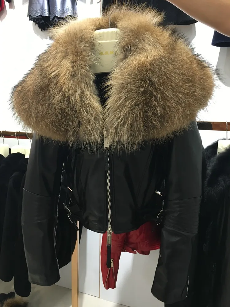 jaqueta de couro de ovelha