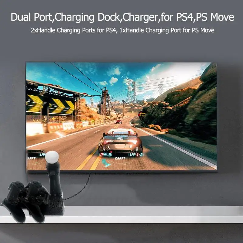VODOOL Игровые колодки Зарядное устройство USB двойной зарядная станция Держатель для PS4 Slim PS4 PRO PS Move контроллер игры зарядное устройство s Аксессуары