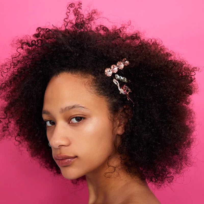 HZ новые уникальные модные стразы Фламинго шикарные Розовые заколки для волос заколки шпильки аксессуары для волос для женщин