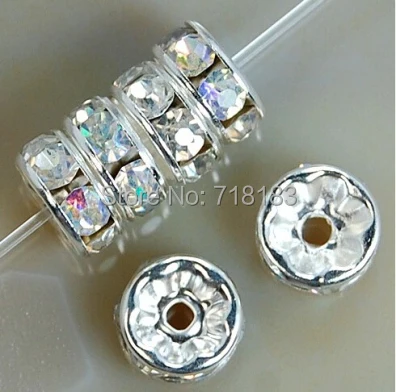 Metal Crystal Rhinestone Spacer Beads (100pcs) 4