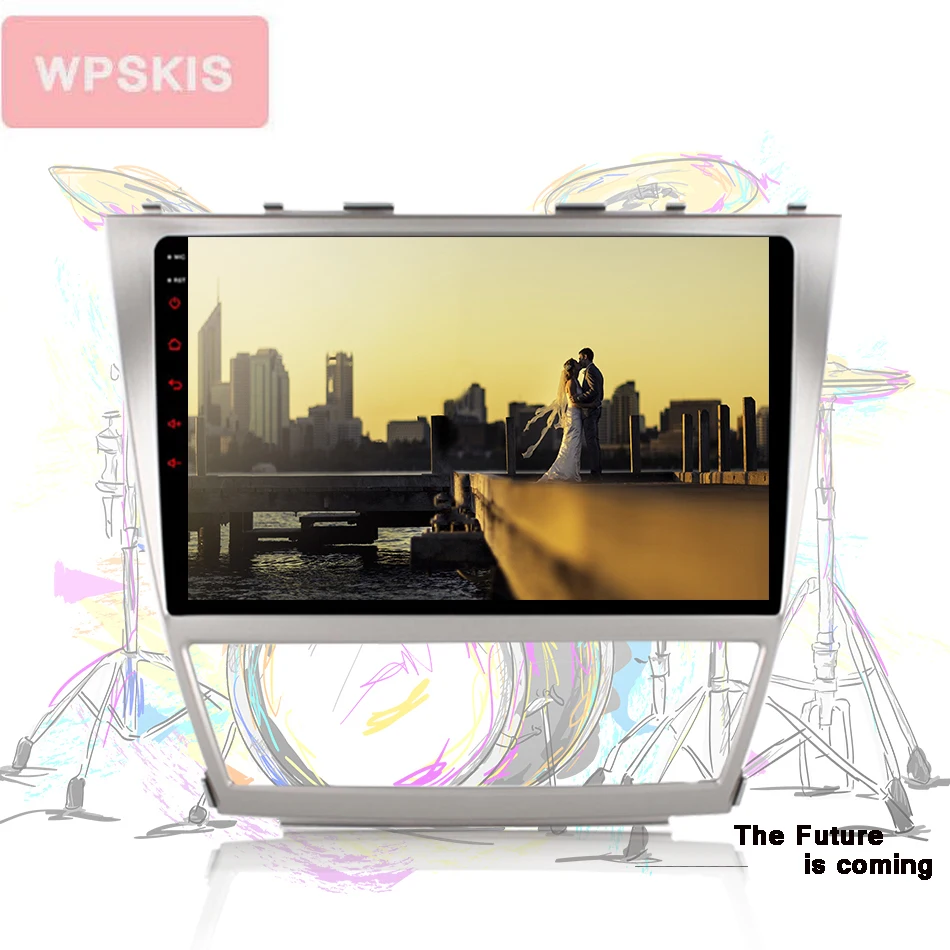 Top Octa Core 1024*600 2Din Android 9.0 4GB RAM Car DVD For TOYOTA CAMRY AURION v40 2007-11 auto radio with google play 2