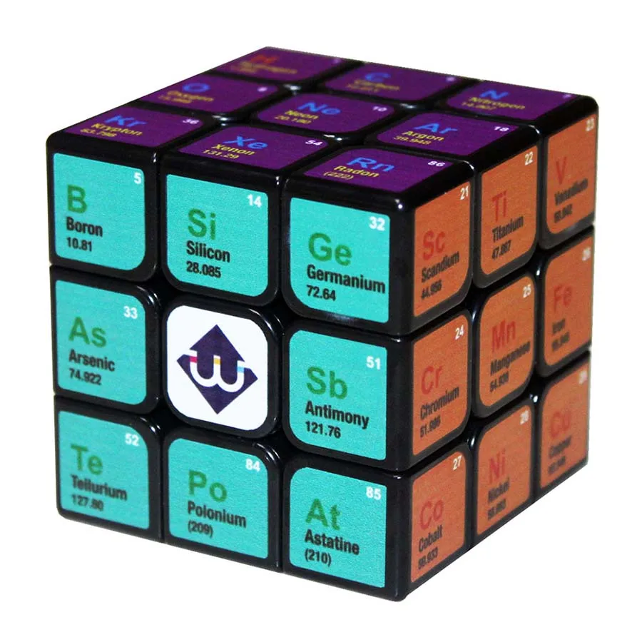 Магический кубик 3х3х3, головоломка элемент период обучения Химии Neo Cubo Magico, обучающие игрушки для детей и взрослых - Цвет: Черный