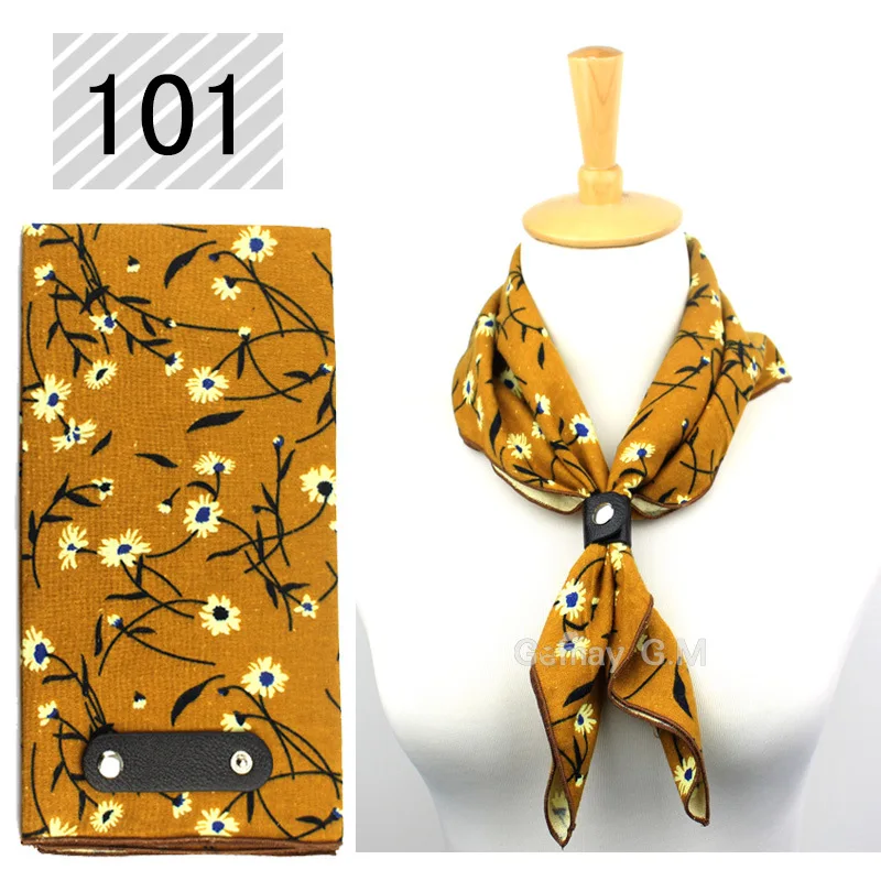 Fashion Cotton Scarf for Women Men Casual Floral Print Scarves Autumn Winter Ladies Wrap 60*60cm Soft Pocket Square