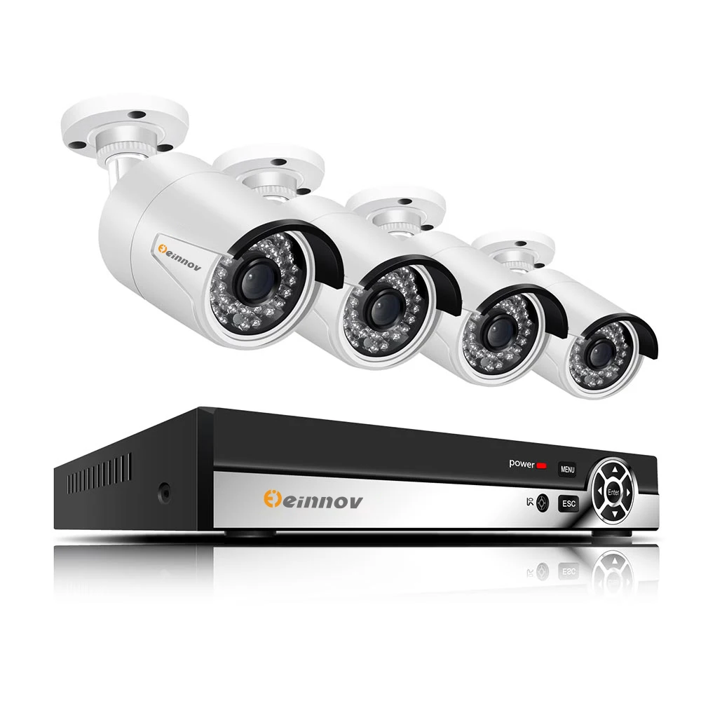 Einnov 4CH 5MP AHD DVR камера видео мониторинг наружного наблюдения комплект CCTV система камер домашней безопасности P2P ночное видение HD - Цвет: Белый