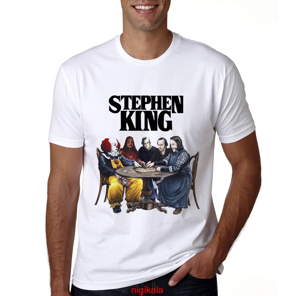 New Arrival Stephen King It Movie Tshirt Summer Men Stephen King Print T Shirt Casual Cool It