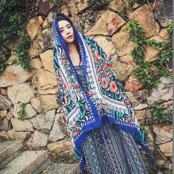 KYQIAO для женщин Этническая платок 2019 Мори девушки осень весна Япония стиль Свежий Винтаж Длинные цветочный принт платок облако