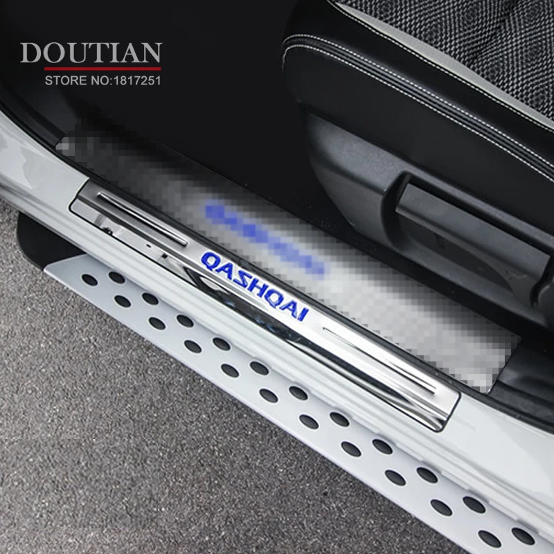 

For Nissan Qashqai J11 2017 2018 Steel Door Sill Plate Door Scuff Cover Kick Step Trim Protector Molding