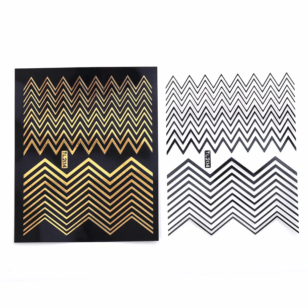 1pc New Nail Art Hot Design Glitter Laser Line Pattern TL204 Adhesive DIY Nail Foil Sticker Women Polish Manicures Tip Tool Gift (1)