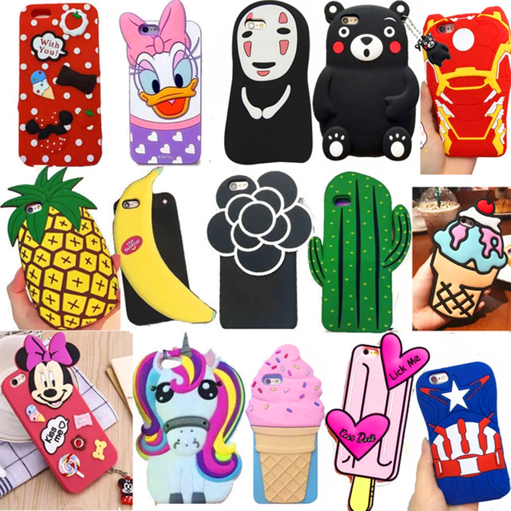 3D Cute Cartoon Animal Soft Silicone Back Cover Shells For iPhone 5 5S 5C SE 6 6s X XR Xs Max 7 8 Plus Phone Cases Fundas Coque