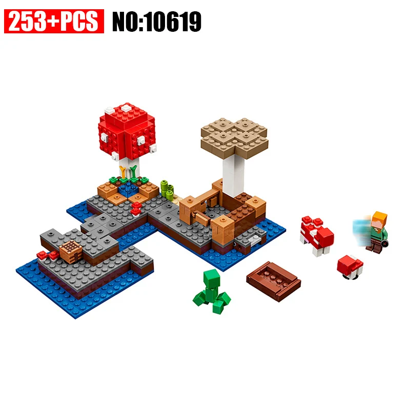

Bela 10619 My world series The Mushroom Island model Building Blocks set Classic architecture toys for children compatible 21129
