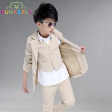 Enfants Costume Formel Vestes Gilet Pantalon 3 pcs Bébé Garçons D’anniversaire Robe Partie Mariages Gentleman Enfants Vêtements Set Blazers Costumes F1