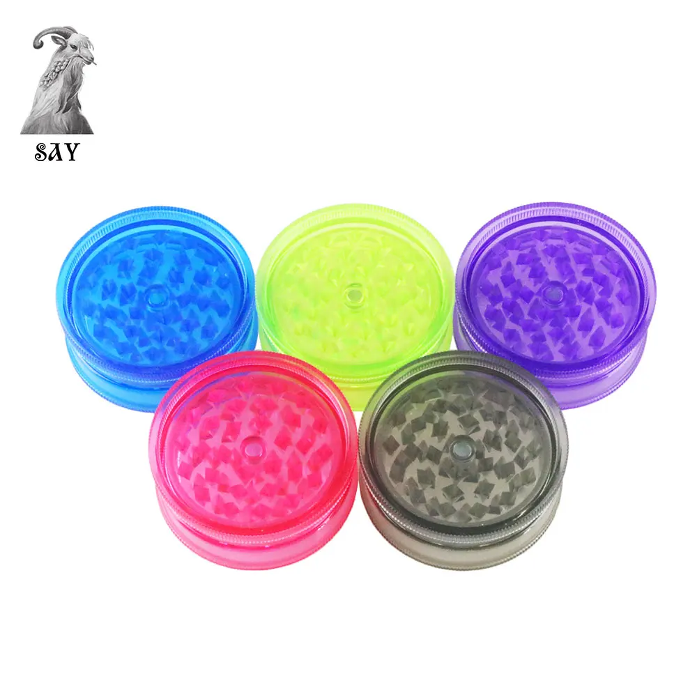 

SY 1 pc 2.5*1.5cm Round Shape Hard Plastic Herbal Herb Cigar Tobacco Grinder 2 Layer Smoke Spice Crusher Hand Muller Gadget