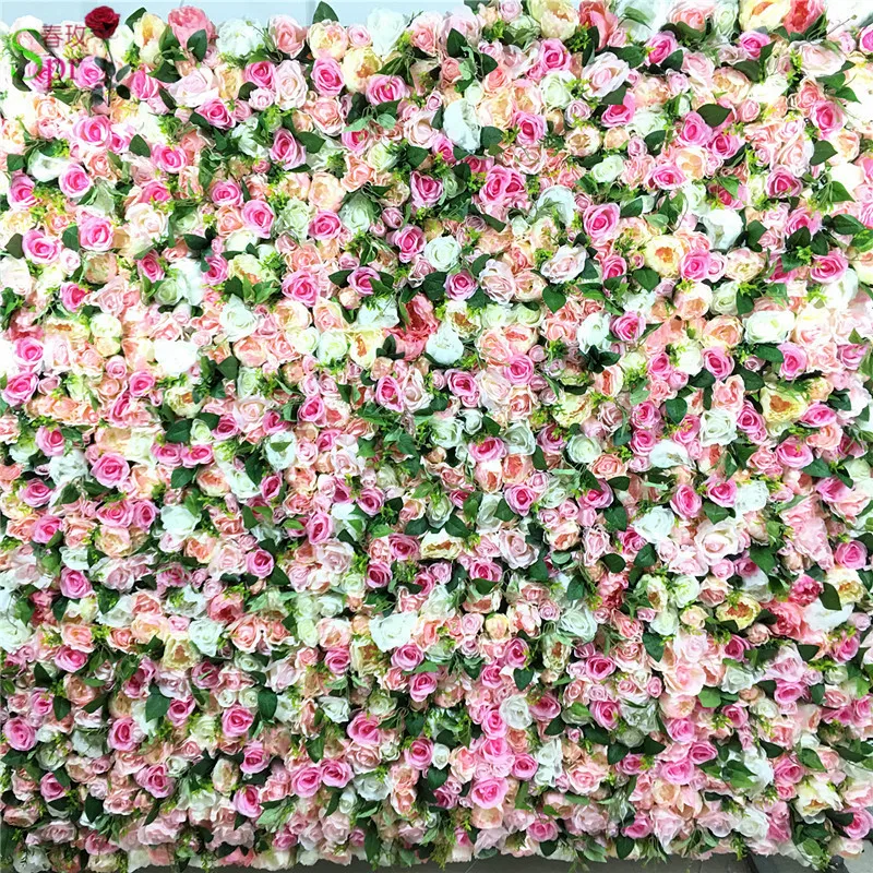 SPR 10 шт./лот искусственный Шелковый цветок розы стена с зеленым свадебным декором украшение цветок Свадебный центральный элемент