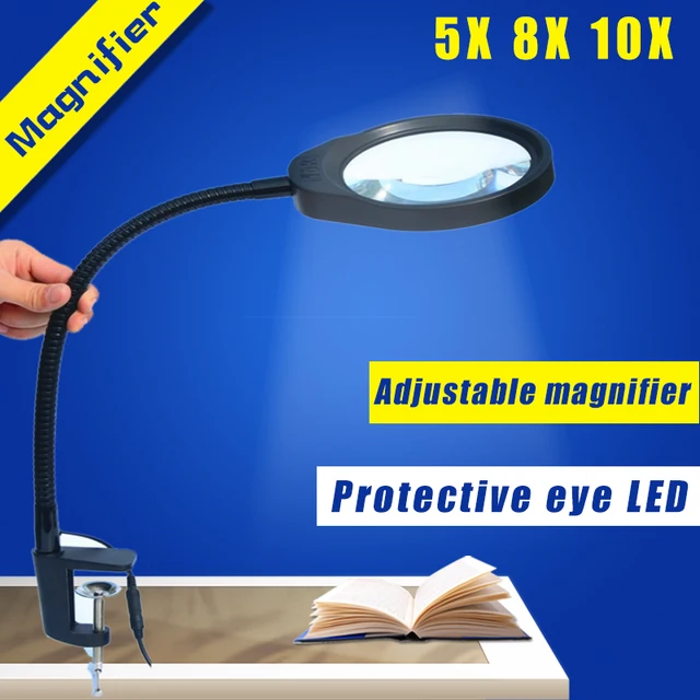 Hands free Loupe Flexible Magnifying Glass with Light Versatile 2 in 1