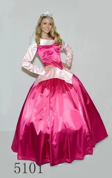 

free shipping Ladies Aurora Sleeping Beauty Ladies Adult Costume Pink Princess with petticoat M XL