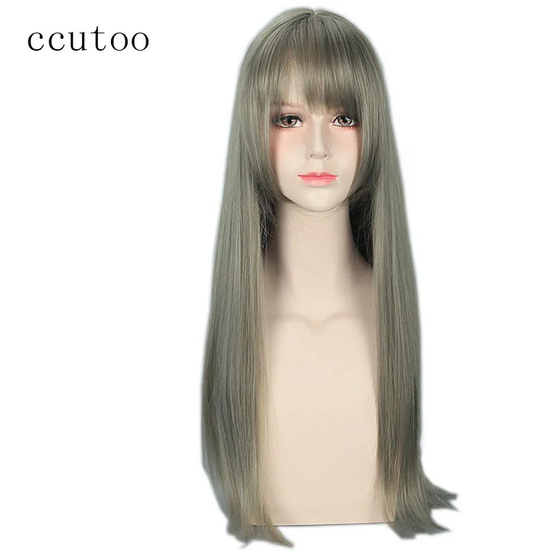 

ccutoo women's synthetic hair straight grey long harajuku cosplay costume wig