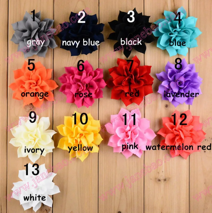 

free shipping 2016 Newest 150pcs 3''Fabric lotus flowers clips ,silk lotus flower bows Hairbow Kids Hair Accessories