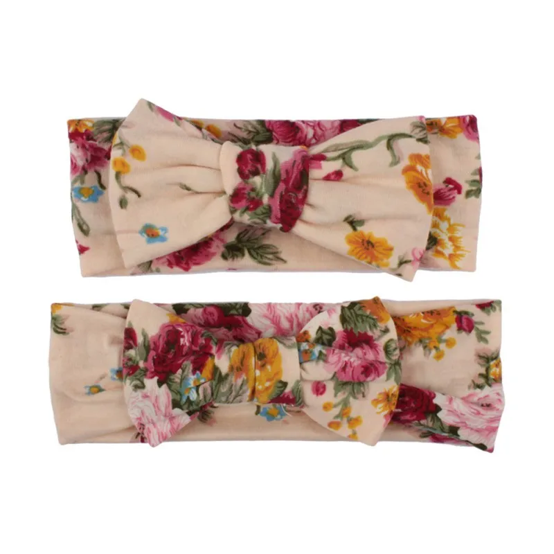 

Mother Baby 2Pc/Set Turban Mom And Me Matching Headband Mom Daughter Headwear Floral Print Hair Accessories