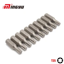 10 шт. 1/" 25 мм Torx T25 Набор отверток Набор инструментов для ремонта отвертки шестигранное сверло с хвостовиком для электропитания бытовые ручные инструменты