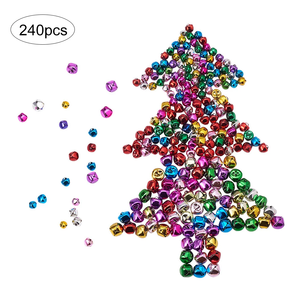 240 шт./компл. Jingle Bells красочные рождественские металлические колокольчики ремесло