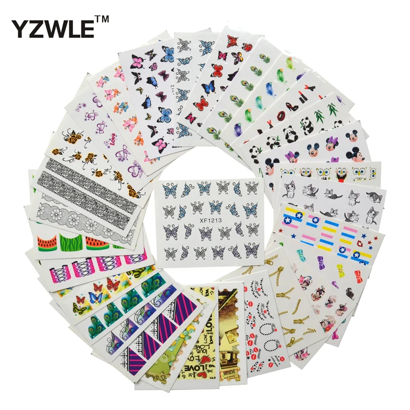 

ZKO 30 Sheets 2018 Top Sale DIY Decals Nail Art Water Transfer Printing Stickers Tools For Nails Art