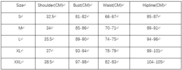 SIZE CHART