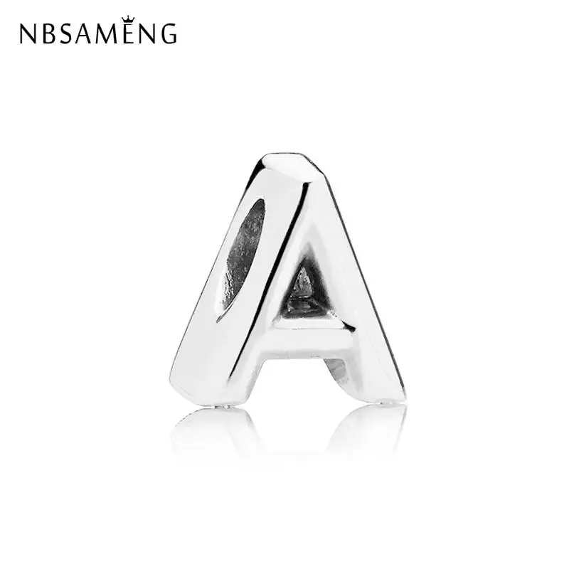 

Free Shipping 1pcs Silver Plated Beads Charm Letter A-Z bead Fit Pandora Charms Bracelet & Bangle Women Diy Jewelry Making