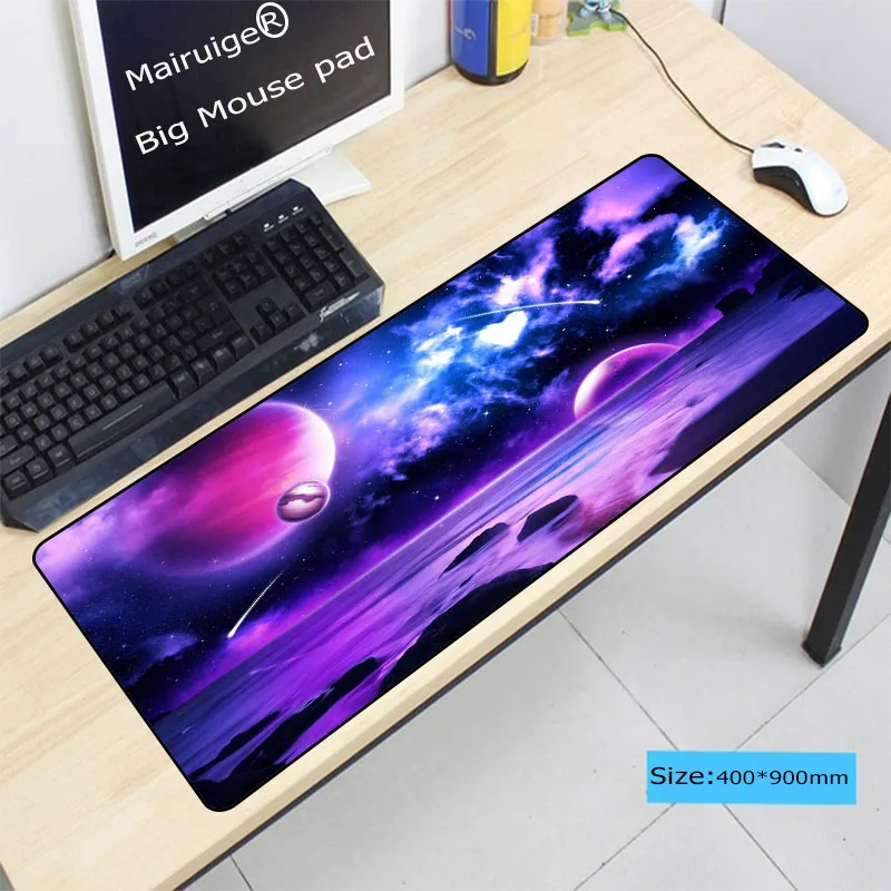 

LaumansSpace Earth Scenery Extra Large Mouse Pad Gaming Mousepad Anti-slip Natural Rubber Speed Mouse Mat with Locking Edge