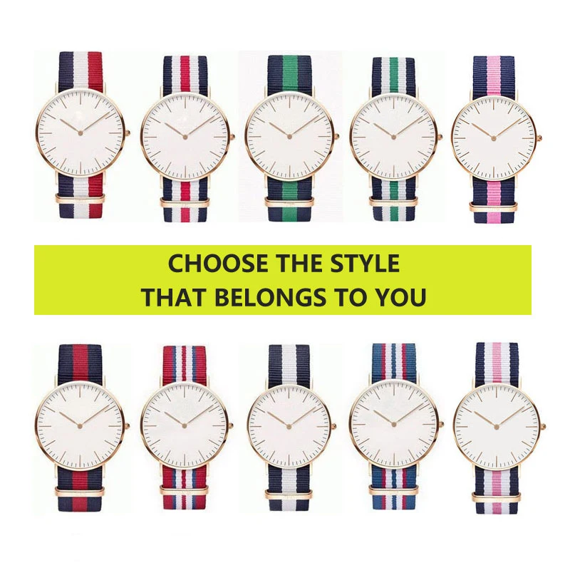 

Top Quality luxury watchband 18/20mm colorful nylon leather strap available for daniel wellington watch dw mujer watch