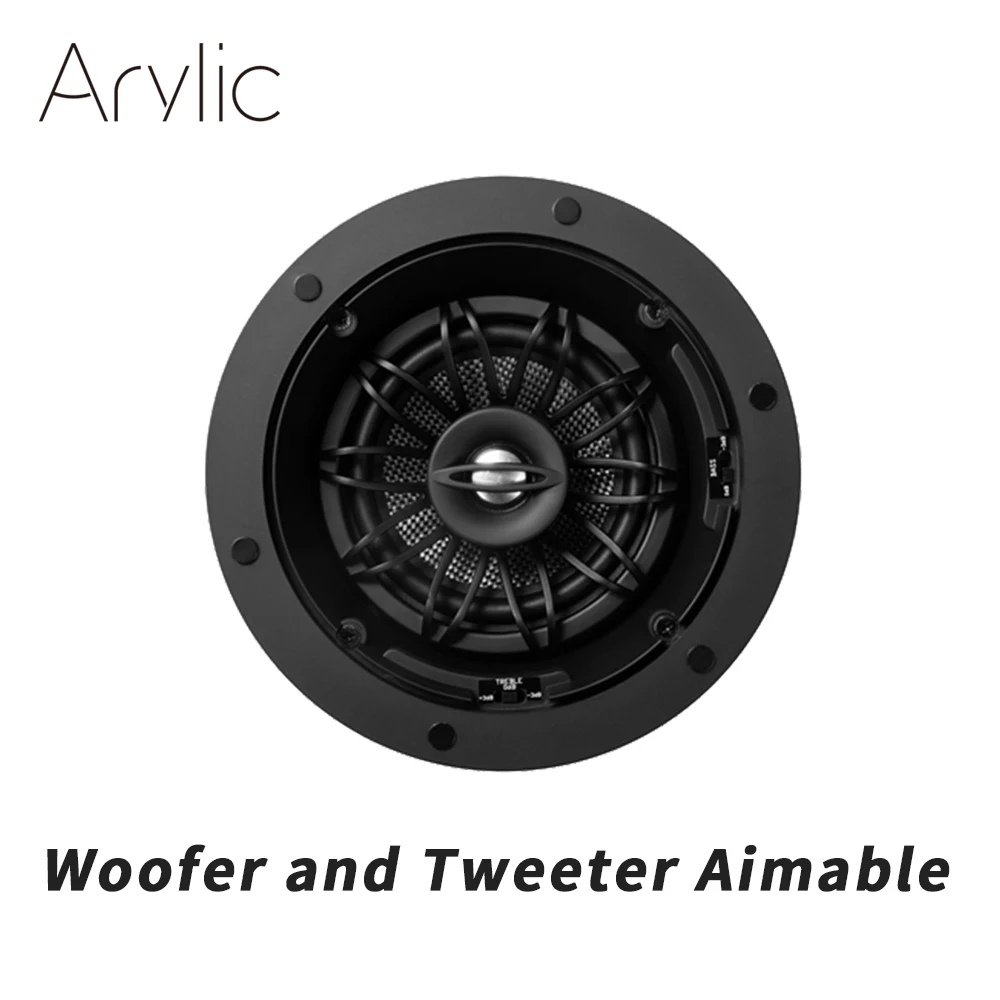 5.25 inches in-ceiling speaker with pivotaing and rotating woofer and tweeter(each