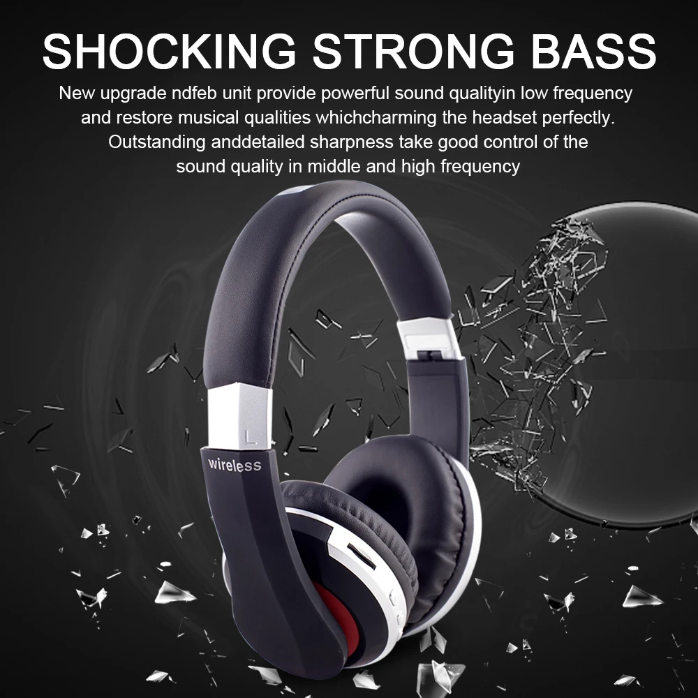 Najtaniej XGODY MH7 Over Ear słuchawki bezprzewodowe z redukcją szumów zestaw słuchawkowy Bluetooth 5.0 z 3.5MM kabel typu jack dla FM Game Music