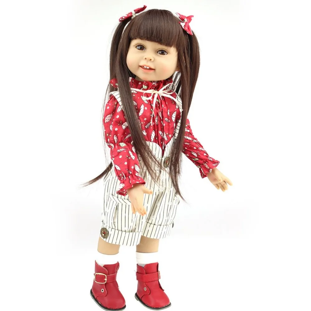 

NPK 45CM Girl Doll Full Body Soft Silicone Reborn Dolls Realistic Smile Reborn Baby Doll Toys For Kids Birthday Gift