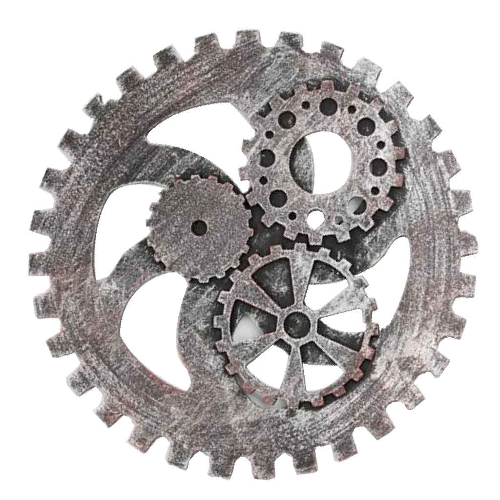Retro Wooden Steampunk Gear Wall Hanging Decor for Home Bar Cafeteria 