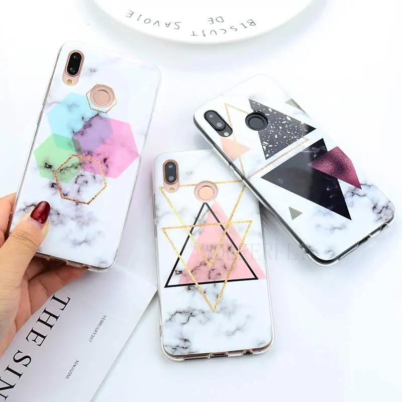 

Luxury Painted Marble Case For Huawei P Smart Y9 2019 P20 Mate 20 Lite Soft TPU Back Cover For Huawei P30 honor 8X 8A 8C Case