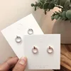 Big Sale Stud-Earrings Circle Boucle Girl Simple-Style Fashion Round Full-Rhinestone for Temperature 32981021507