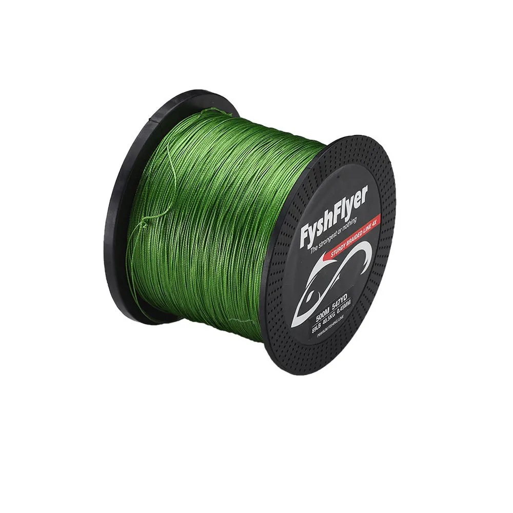 500 м бренд Япония Multifilament PE плетеная рыболовная леска 4X-500 м(547 Ярд) Премиум; 89, 92 фунта мощность; Прочная - Цвет: Green