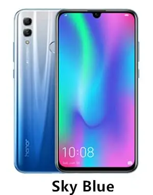 Honor 10 Lite ram, 3G rom, 64G, глобальная версия, 6,2 дюймов, FHD 2340X1080, фронтальная камера 24 МП, AI, отпечаток пальца, 710, Android 9,0, мобильный телефон - Цвет: skype blue