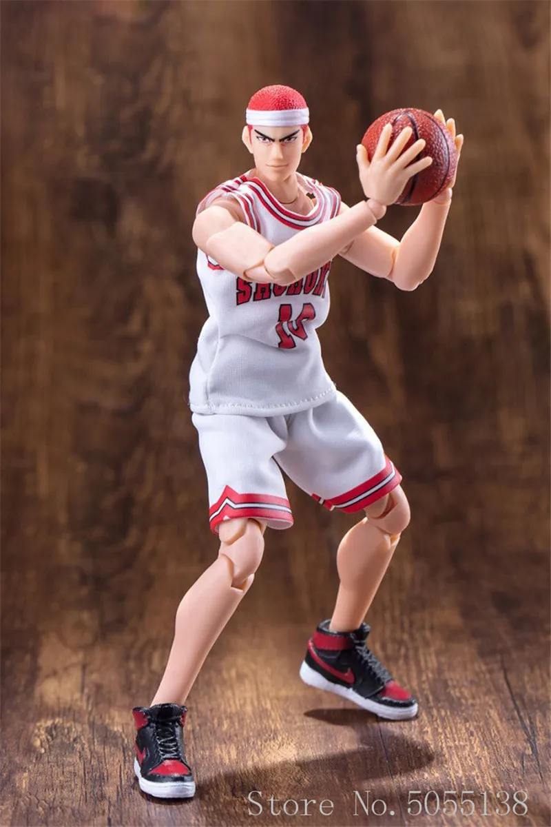 GT Model Action Figure SLAM DUNK Rukawa Kaede Movable PVC Figure Model Toys SLAM DUNK SHF No.11 White Clothing Figurines