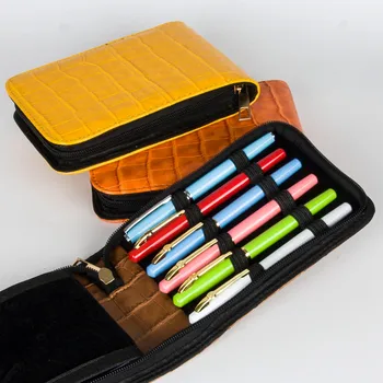 

3PCS / HIGH QUALITY LUXURY LEATHER PENCIL CASE FOR 12 PENS BALLPOINT PEN/ROLLER BALL PEN /FOUNTAIN PEN CASE HOLDER FREE SHIPPING