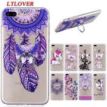 For iphone 7 Plus Phone Protective Cases Soft Transparent Silicone Phone Finger Ring Case For Apple iPhone 7 Plus Back Cover