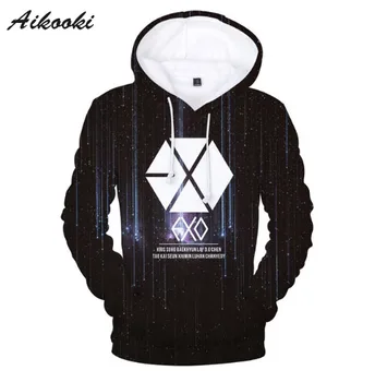 

Aikooki Hot Sale EXO 3D Hoodies Men/Women Autumn Winter Popular Kpop Hip Hop Hoodie Casual Fashion Design Sweatshirt Top