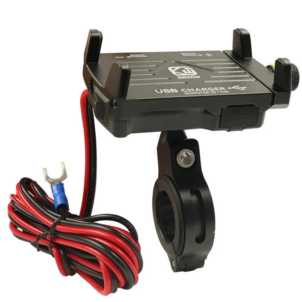 

Universal GPS Mount Bracket Stand Fashion Motorcycle Aluminum Front USB Charger Bicycle Bike Practical Phone Holder