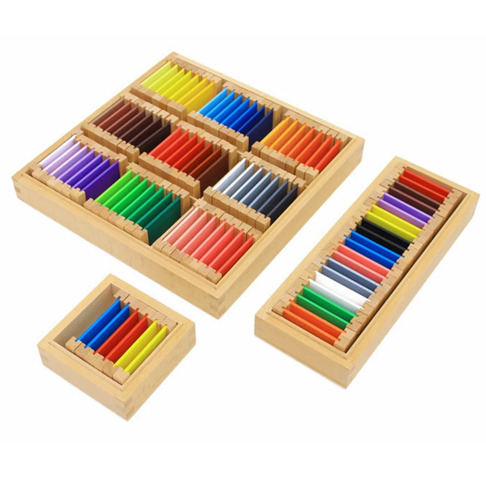 3 Size Montessori Sensorial Material Learning Color Tablet Box 1/2/3